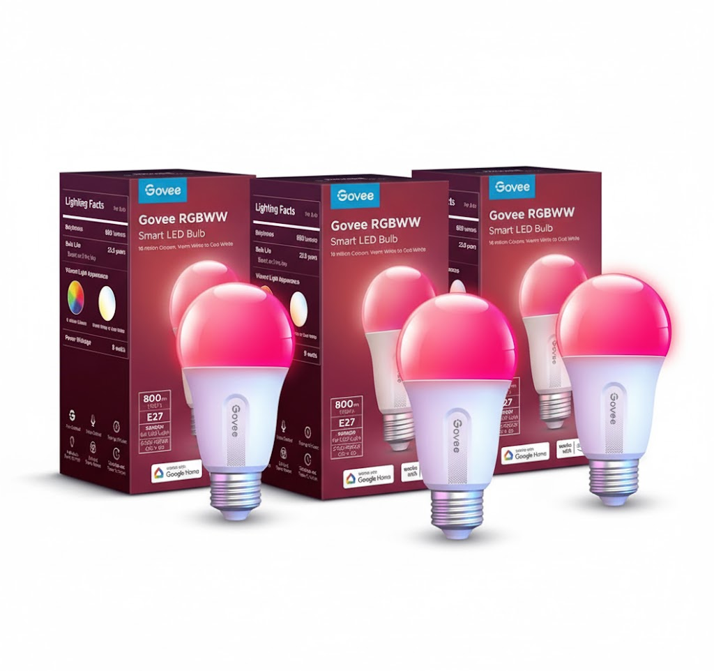 Govee RGBWW Smart LED Bulb (3-Pack) E27 - Smart RGB