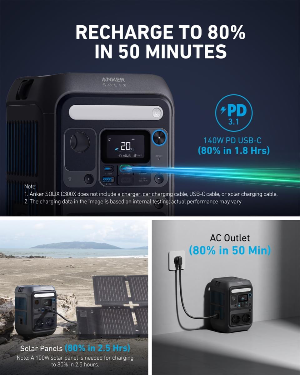 Anker SOLIX C300X AC - 288Wh - TeqClub.com