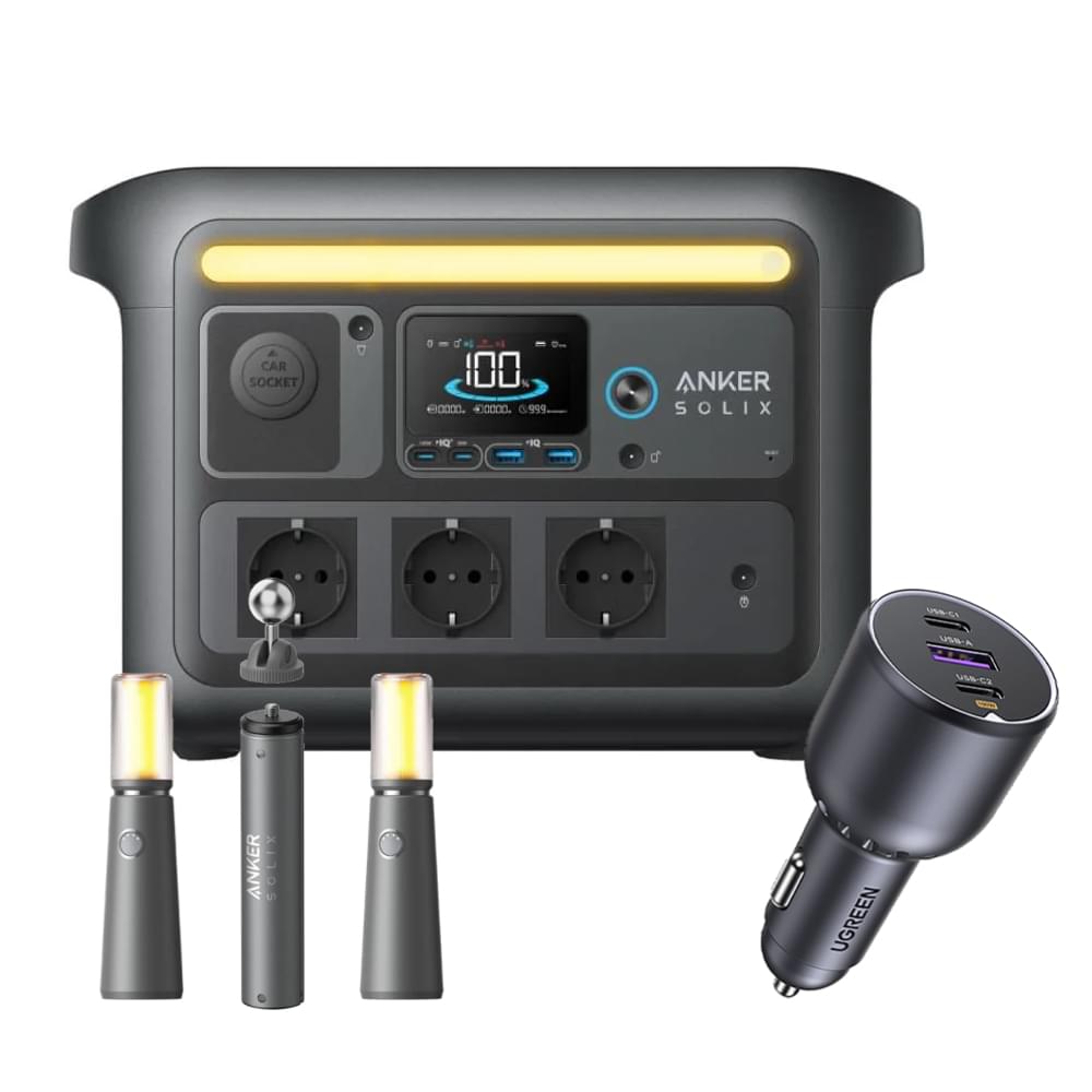 Anker SOLIX C800X + UGREEN 3 - Port 130W Fast Car Charger - TeqClub.com