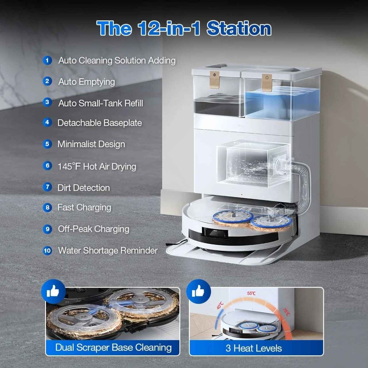 ECOVACS DEEBOT T50 MAX PRO OMNI WHITE - TeqClub.com