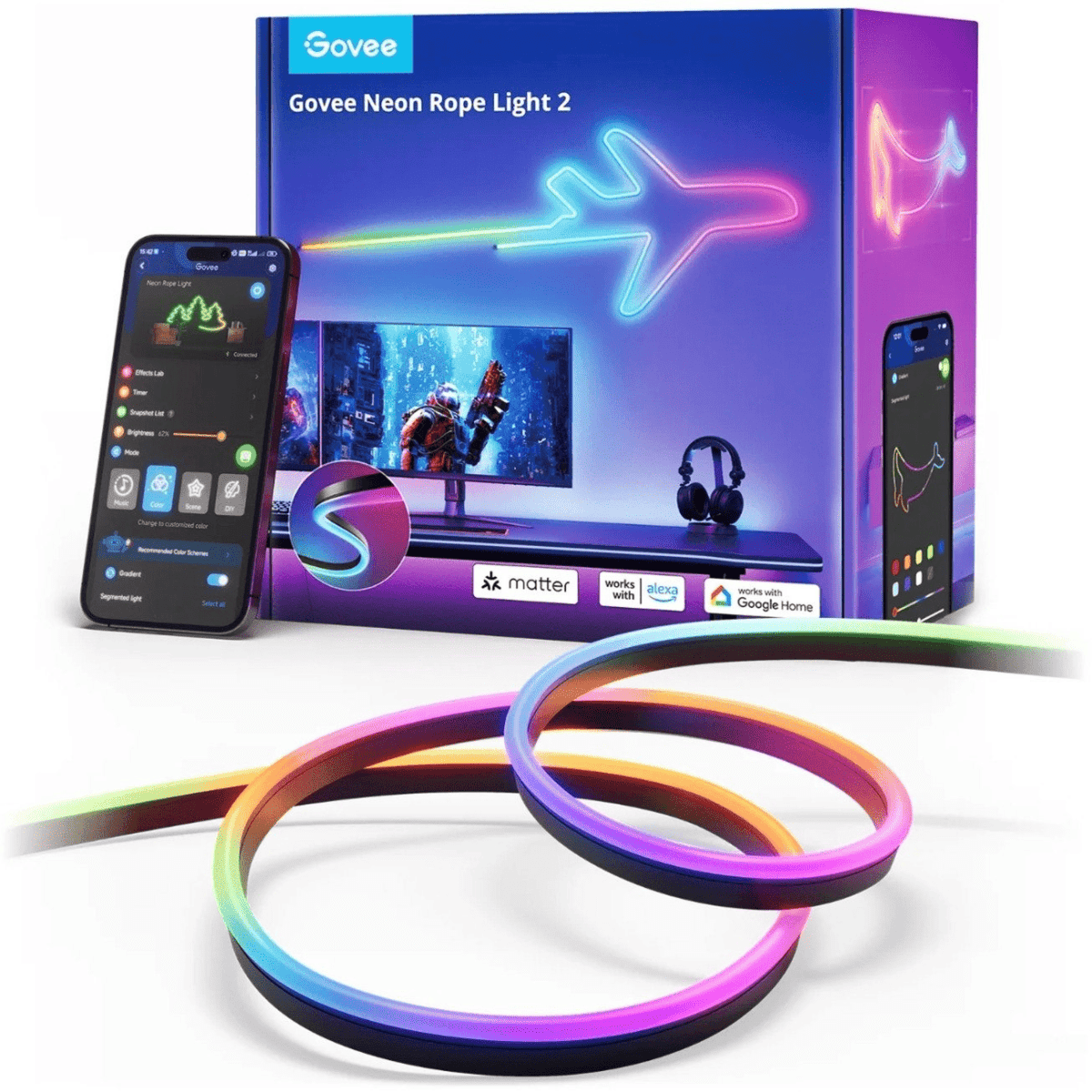 Govee Neon Rope Light 2 - 4m Black - TeqClub.com