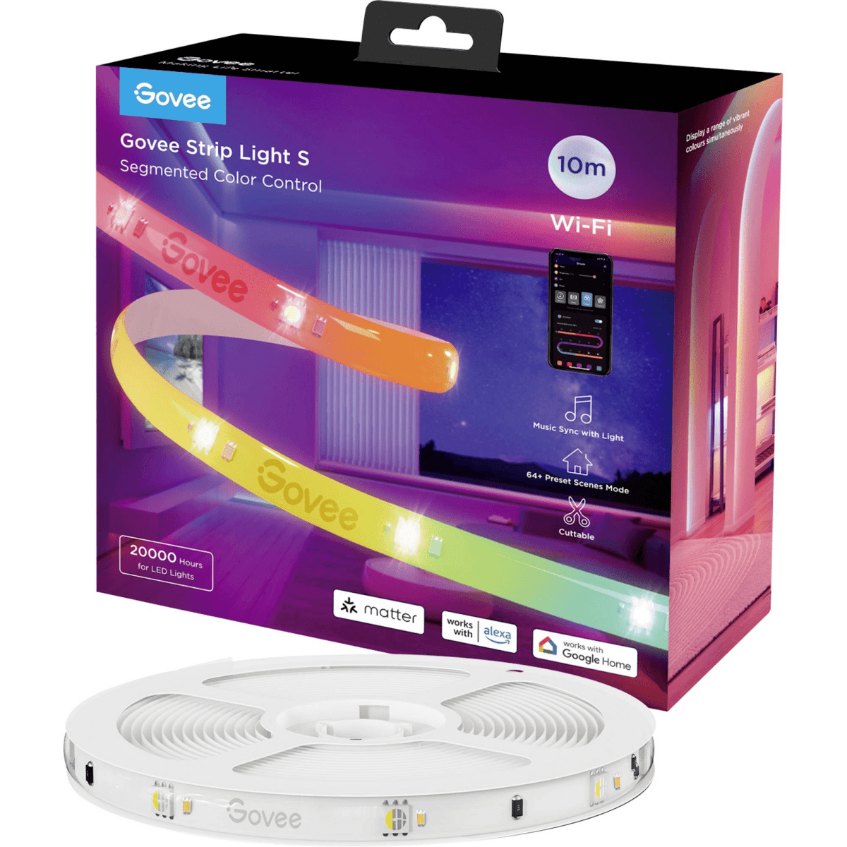 Govee RGBIC Strip Light S - With Protective Coating (10M) - TeqClub.com