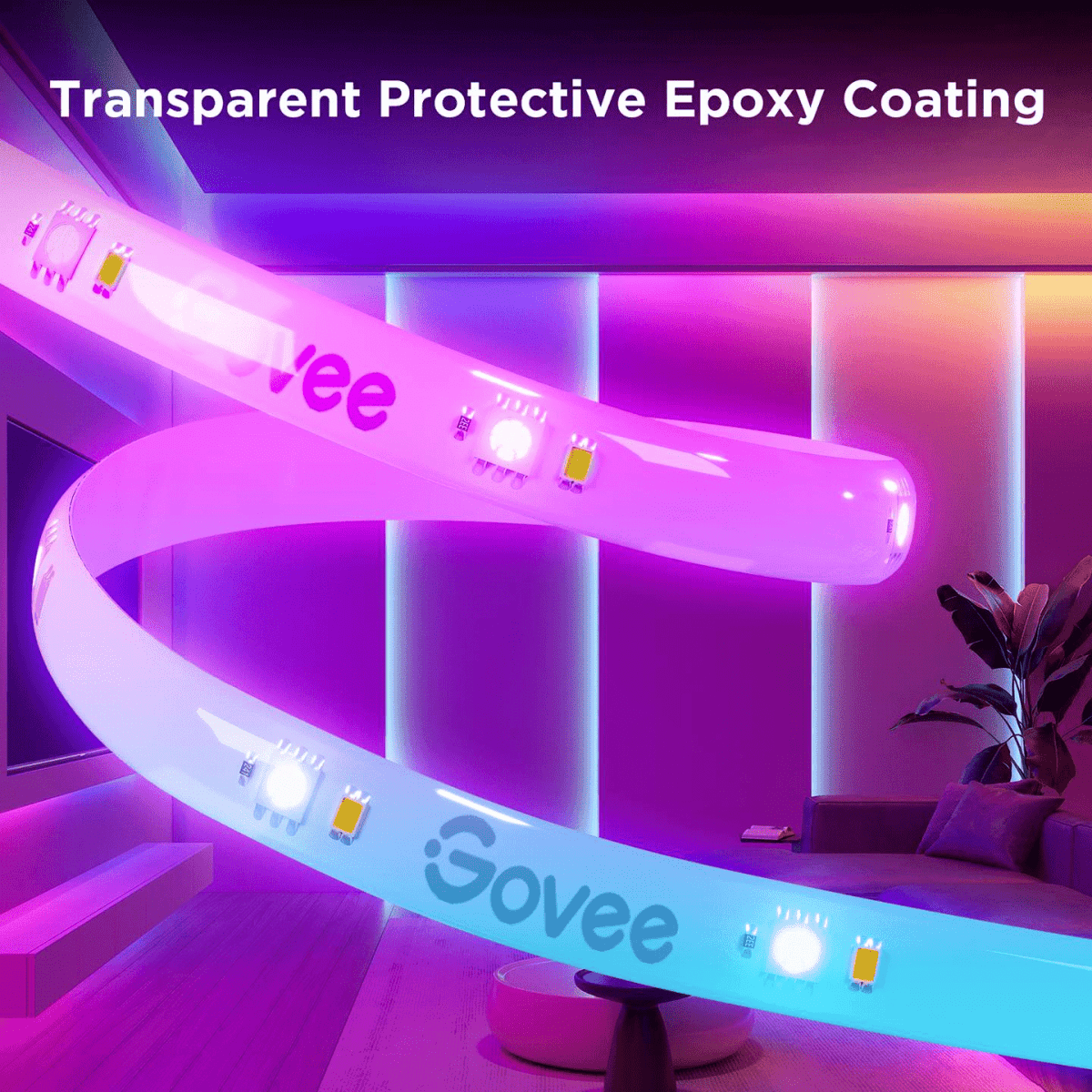 Govee RGBIC Strip Light S - With Protective Coating (10M) - TeqClub.com