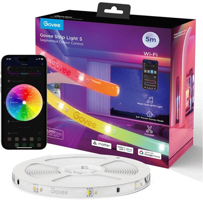 Govee RGBIC Strip Light S - With Protective Coating (5M) - TeqClub.com