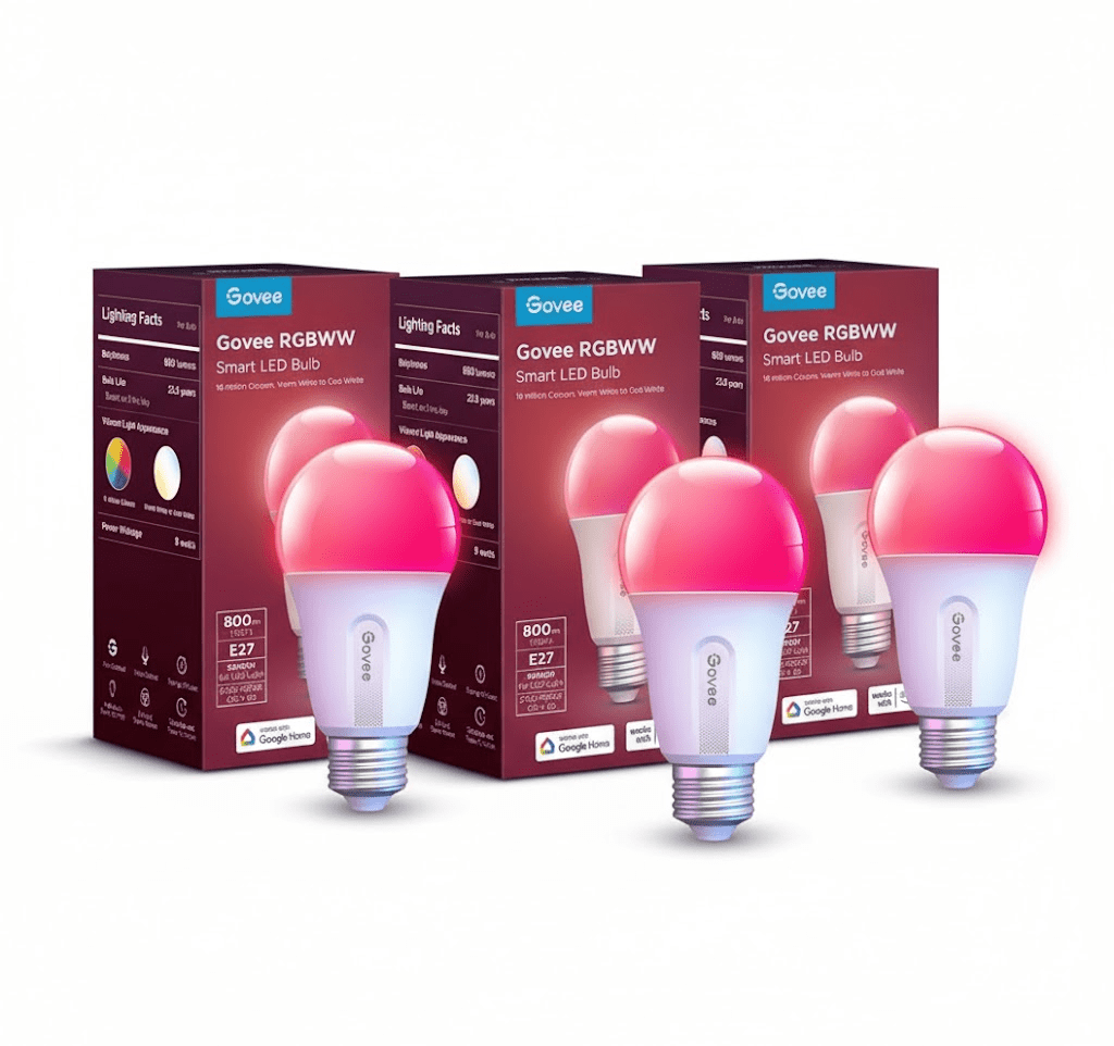 Govee RGBWW Smart LED Bulb (3 - Pack) E27 - Smart RGB - TeqClub.com