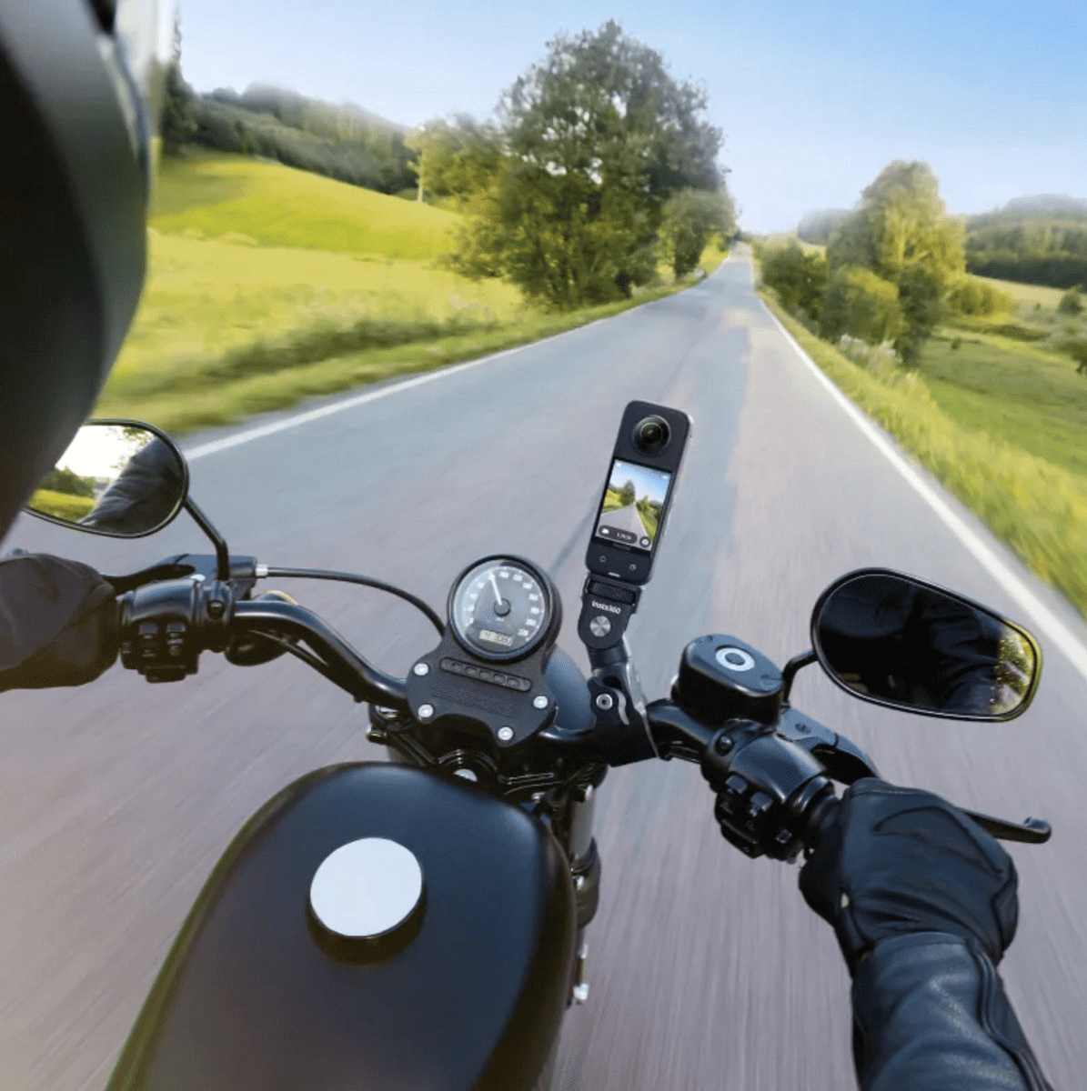 Insta360 Motorcycle (Upgrade) Selfiestick Bundle - X5 X4, X3, X2, RS, GoPro, DJI Action 3, Action 4 - TeqClub.com