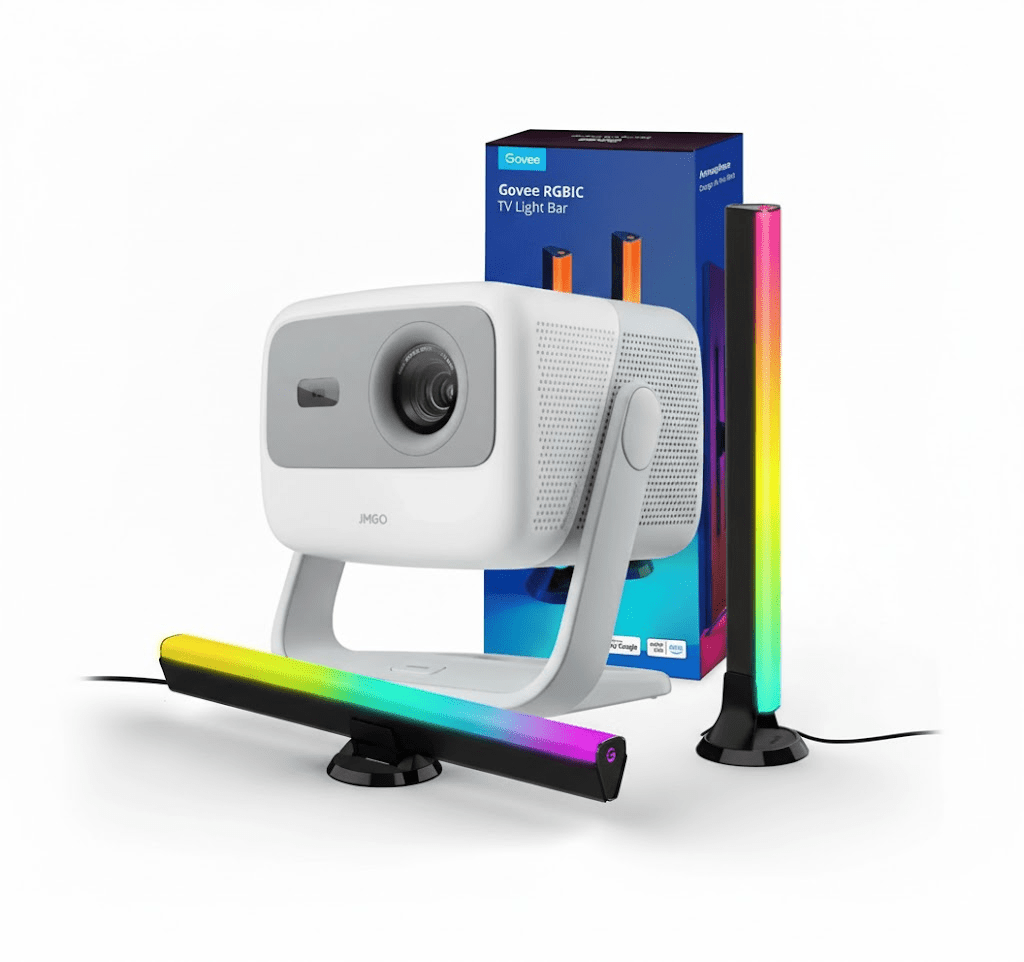 JMGO Home Cinema Bundle – N1S Projector + Govee RGBIC Light Bars - TeqClub.com