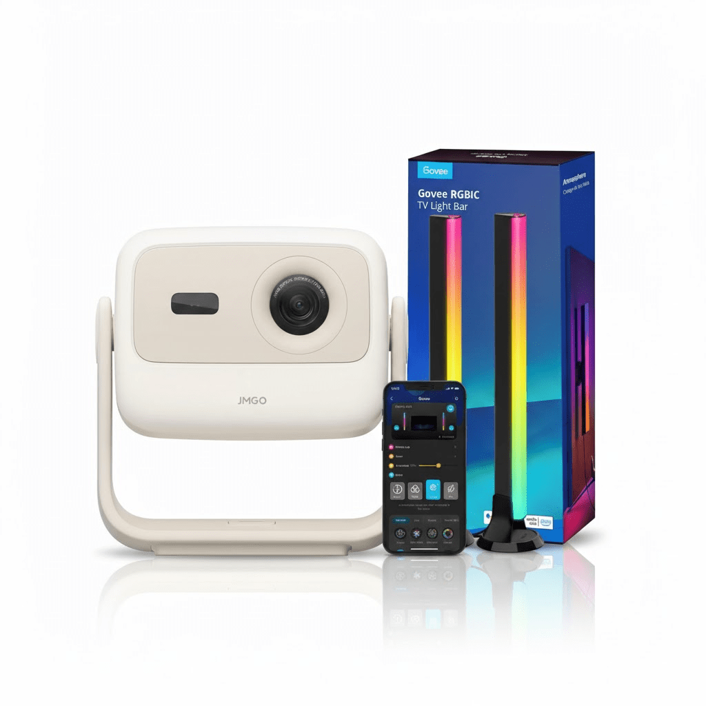 JMGO Home Cinema Bundle – N1S SE Projector + Govee RGBIC Light Bars - TeqClub.com