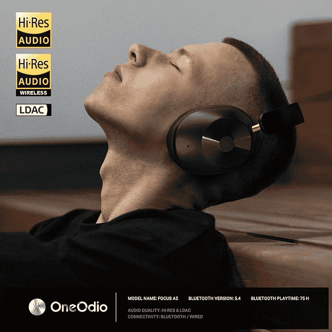 OneOdio Bluetooth Focus A5 Black Headphones - TeqClub.com