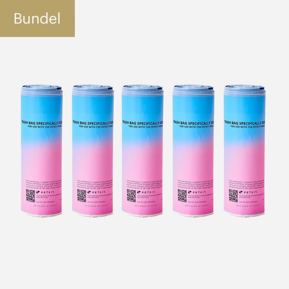 PETKIT Cat Waste Bag Bundle - 5 Rolls - 100 Bags - TeqClub.com