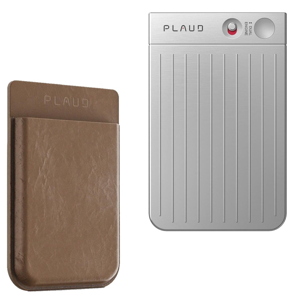 PLAUD NOTE Silver & Case Brown - TeqClub.com