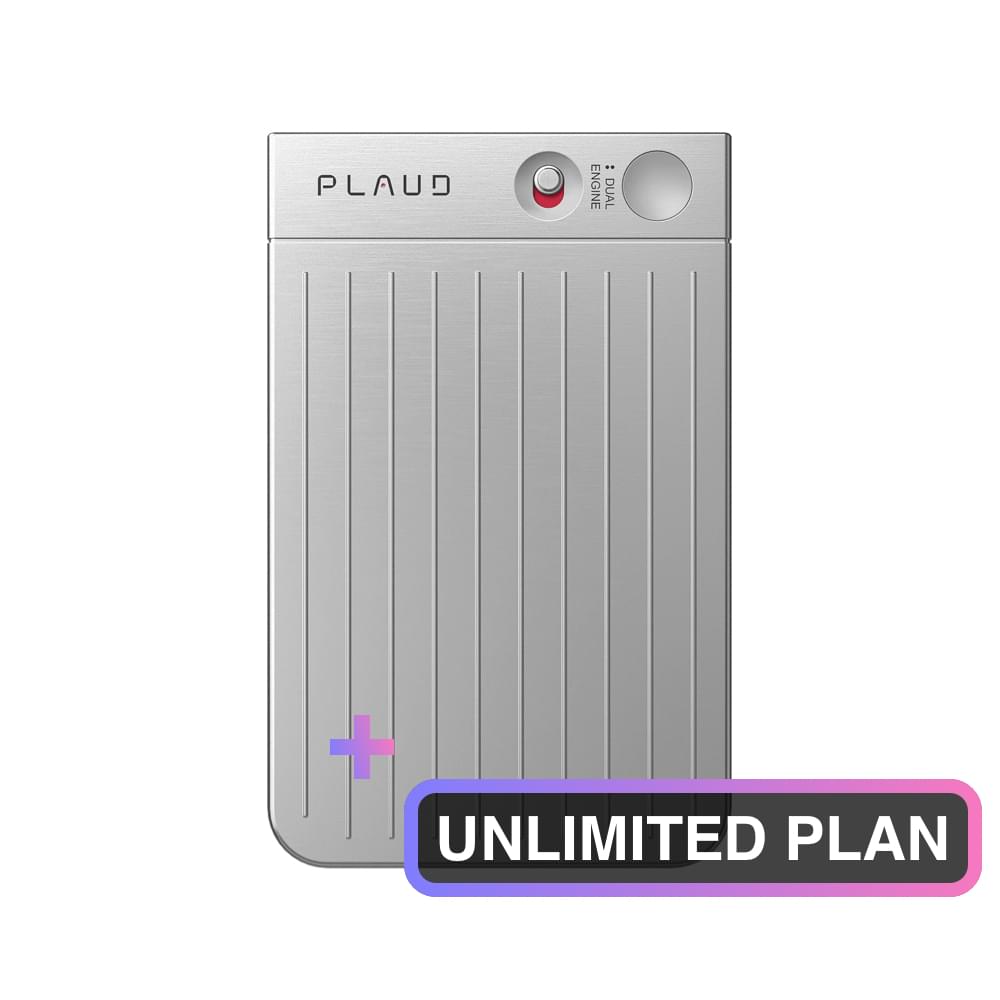 PLAUD NOTE Silver - Unlimited Plan Bundle - TeqClub.com