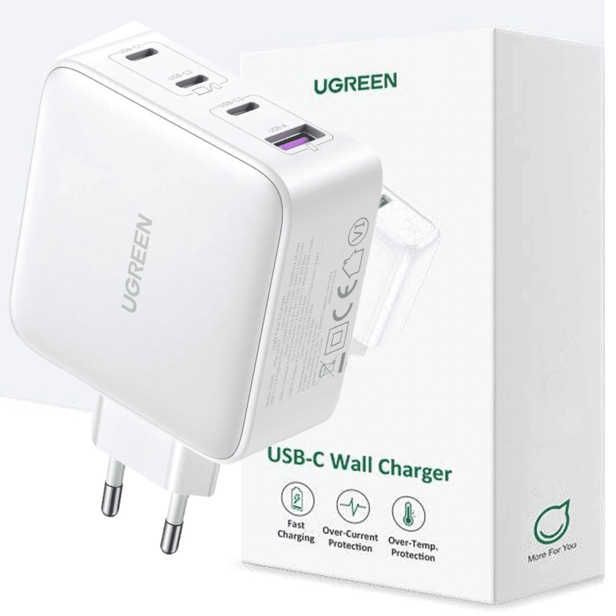 UGREEN Nexode 100W 4 - Port PD GaN Fast Charger EU (White) - TeqClub.com
