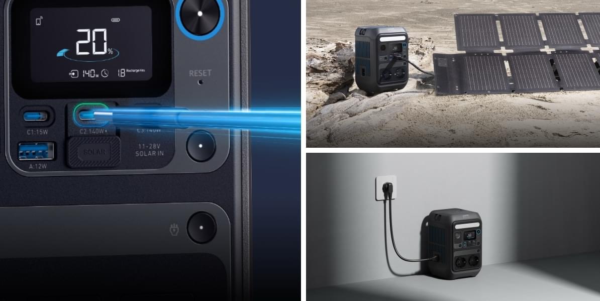 Anker SOLIX C300X AC + PS60 Portable Solar Panel - TeqClub.com