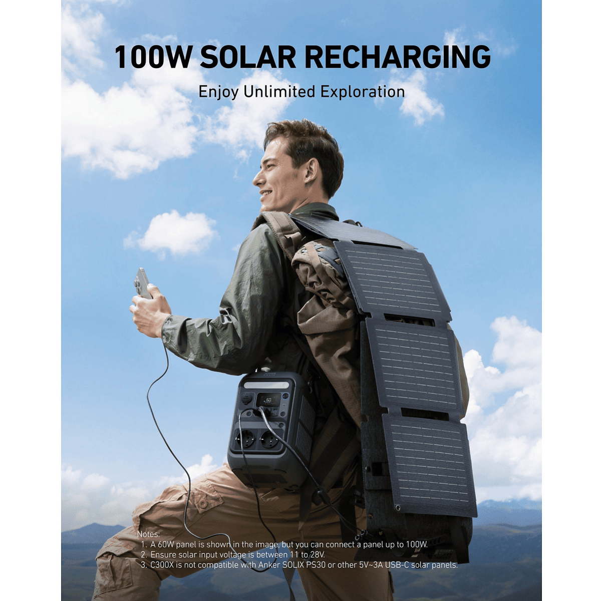 Anker SOLIX C300X plus PS60 Portable Solar Panel - TeqClub.com