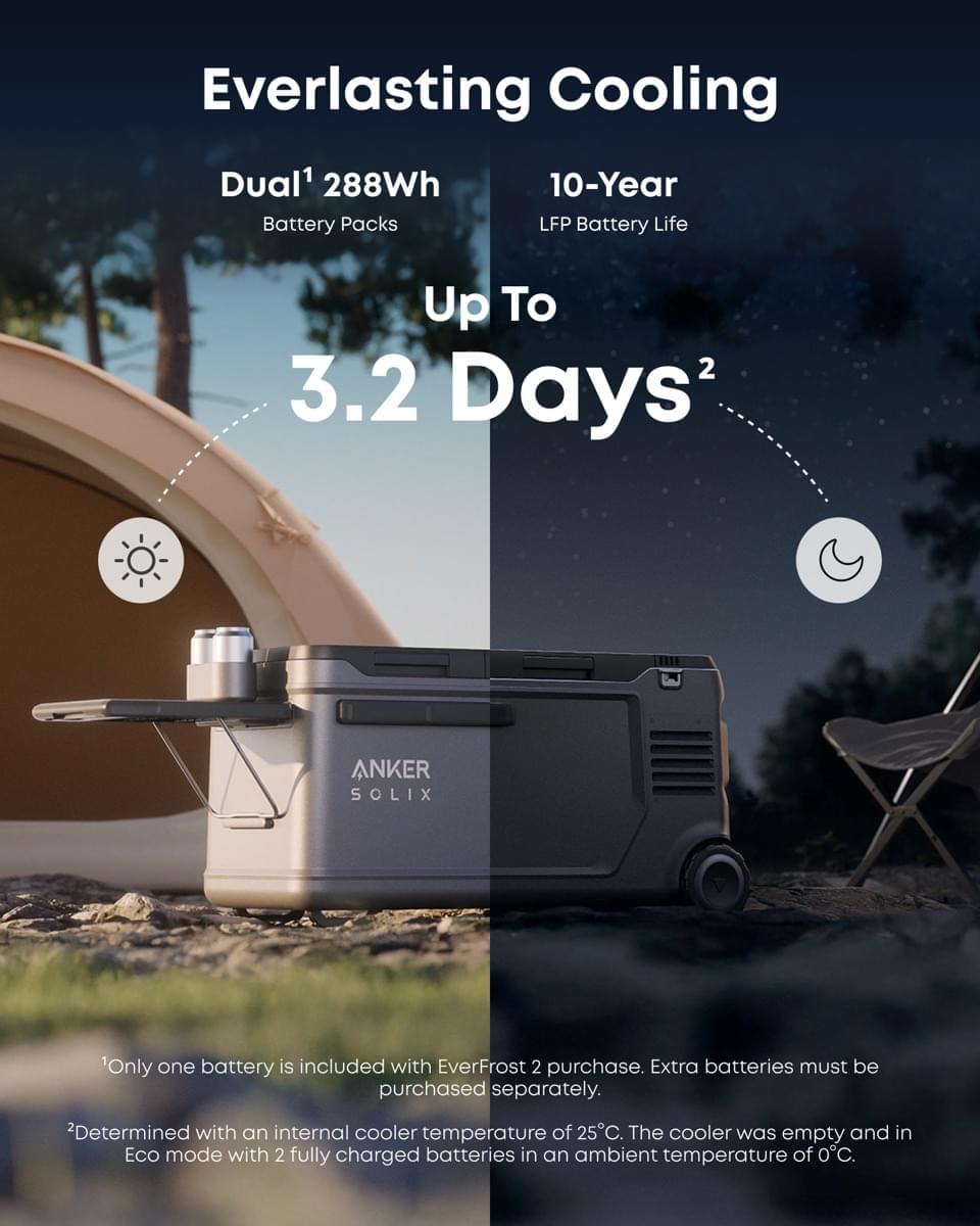 Anker SOLIX EverFrost Powered Cooler 2 58L - TeqClub.com