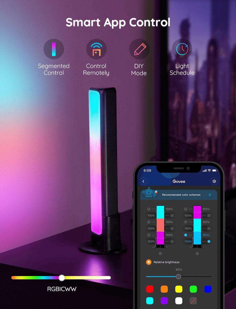 Govee Flow Plus RGBICWW Smart Light Bars - TeqClub.com