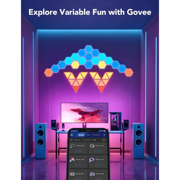 Govee Glide Hexagon Light Panels (2x 10 - Pack) - 20 RGB Smart LED Panels - TeqClub.com