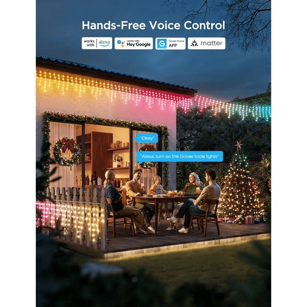Govee Icicle Lights - 20M Bundle | 2x 10M Smart LED Icicle Strips - TeqClub.com