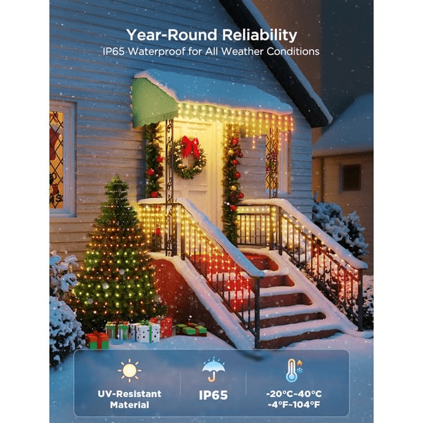 Govee Icicle Lights - 20M Bundle | 2x 10M Smart LED Icicle Strips - TeqClub.com