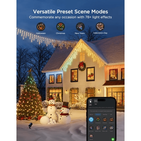 Govee Icicle Lights - 20M Bundle | 2x 10M Smart LED Icicle Strips - TeqClub.com
