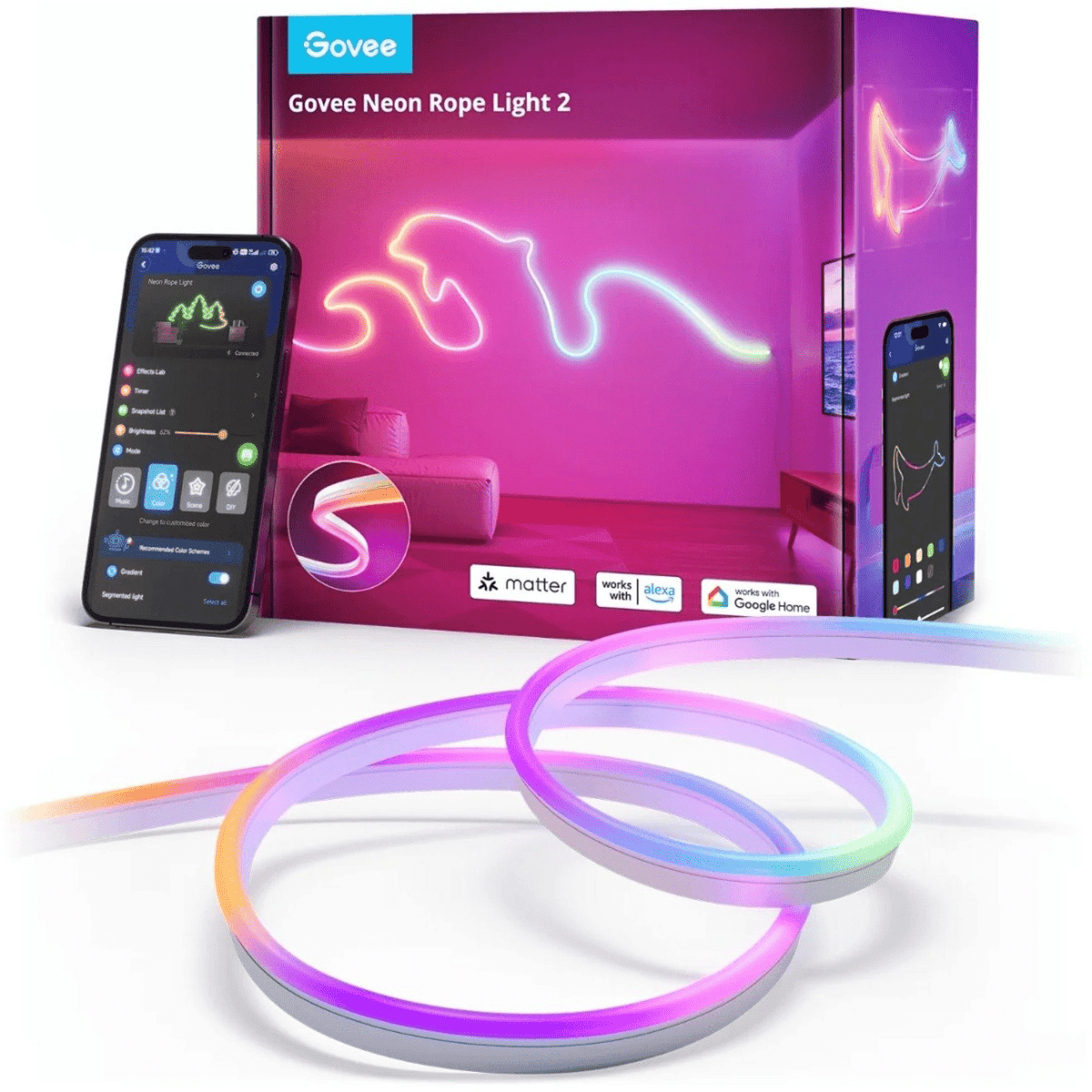 Govee Neon Rope Strip Light 2 - 4m White - TeqClub.com