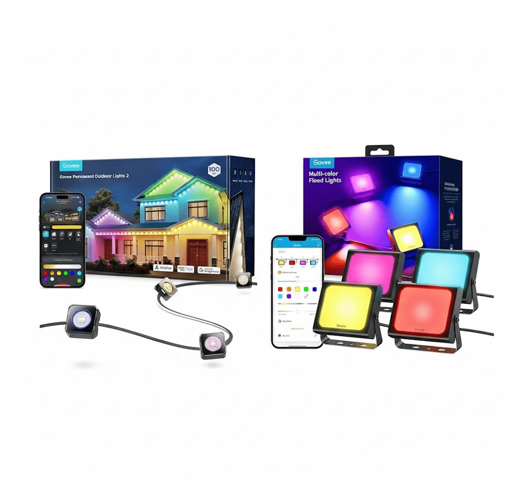 Govee Outdoor Lighting Bundle – 30M Permanent Lights + Flood Lights - TeqClub.com