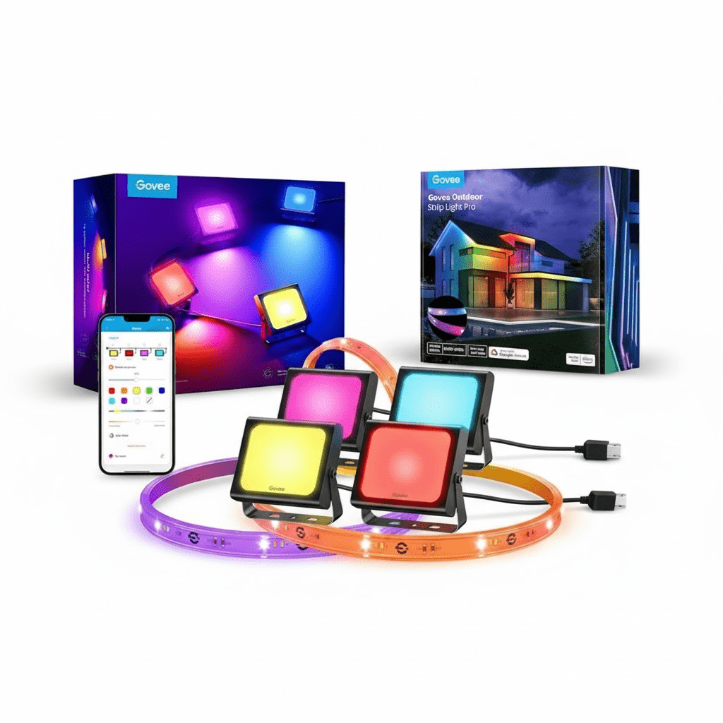 Govee Outdoor Lighting Bundle – Flood Lights & 10M Smart LED Strip - TeqClub.com