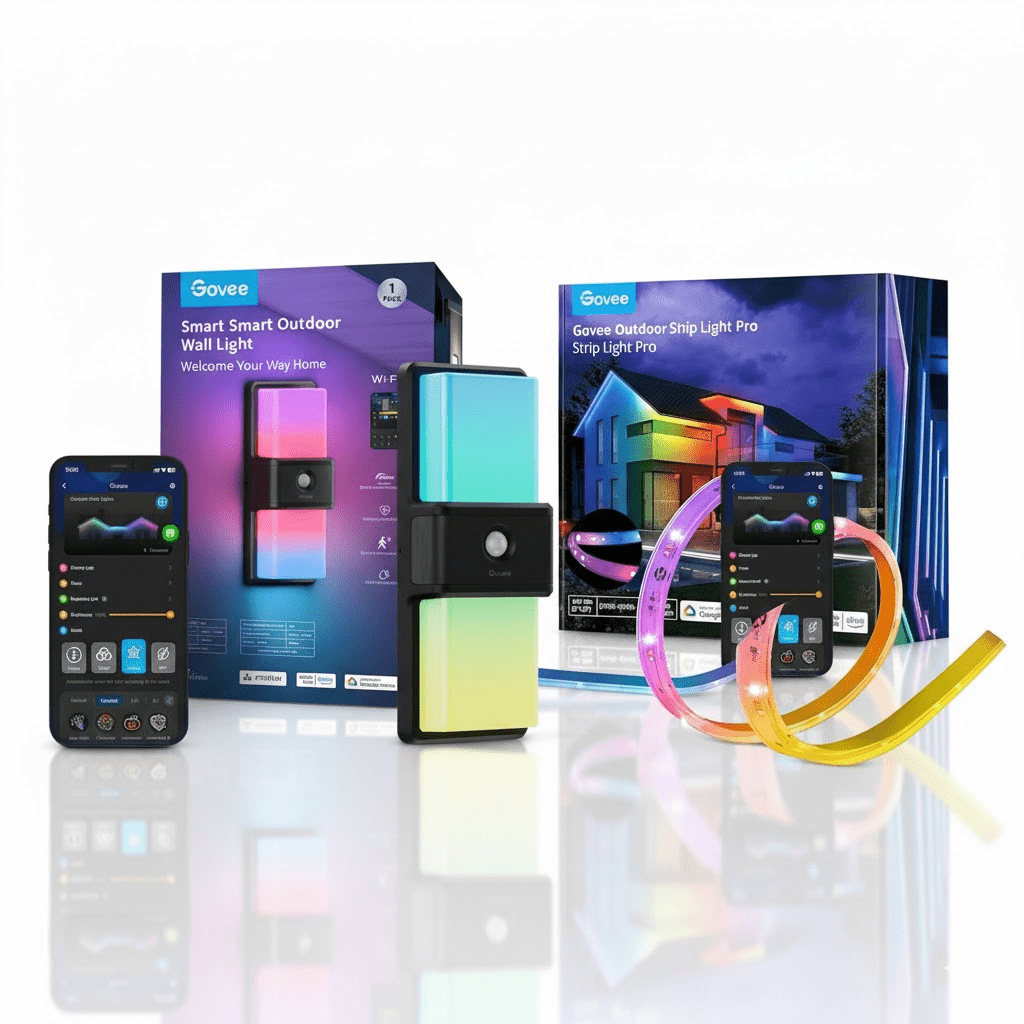 Govee Outdoor Lighting Bundle – Smart Wall Light & 10M LED Strip - TeqClub.com