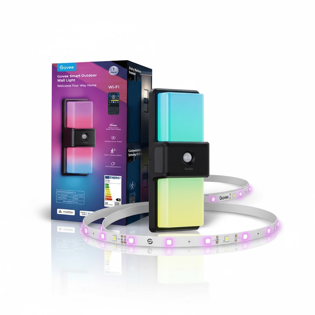 Govee Outdoor Smart Lighting Bundle – Wall Light + 10M RGBIC LED Strip - TeqClub.com