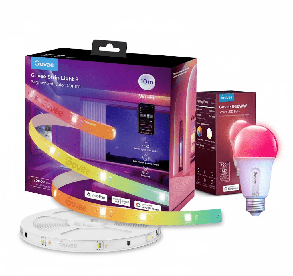 Govee RGBIC Light Bundle: Strip & Smart Bulb - TeqClub.com