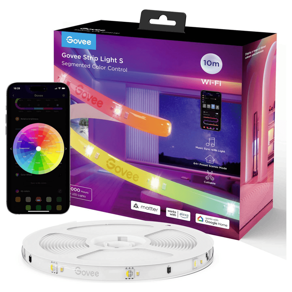 Govee RGBIC Strip Light S - With Protective Coating (10M) - TeqClub.com