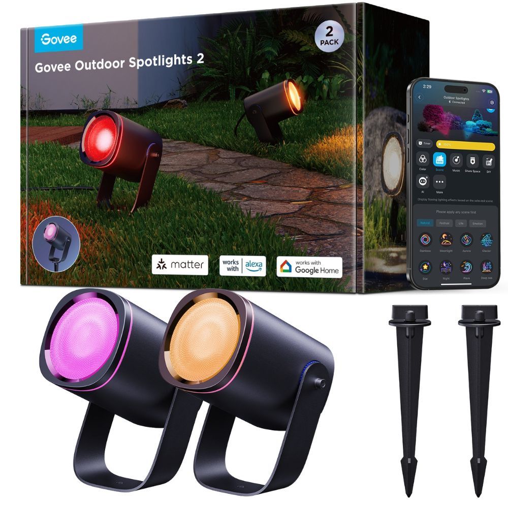 Govee RGBICWW Outdoor Spotlights - TeqClub.com