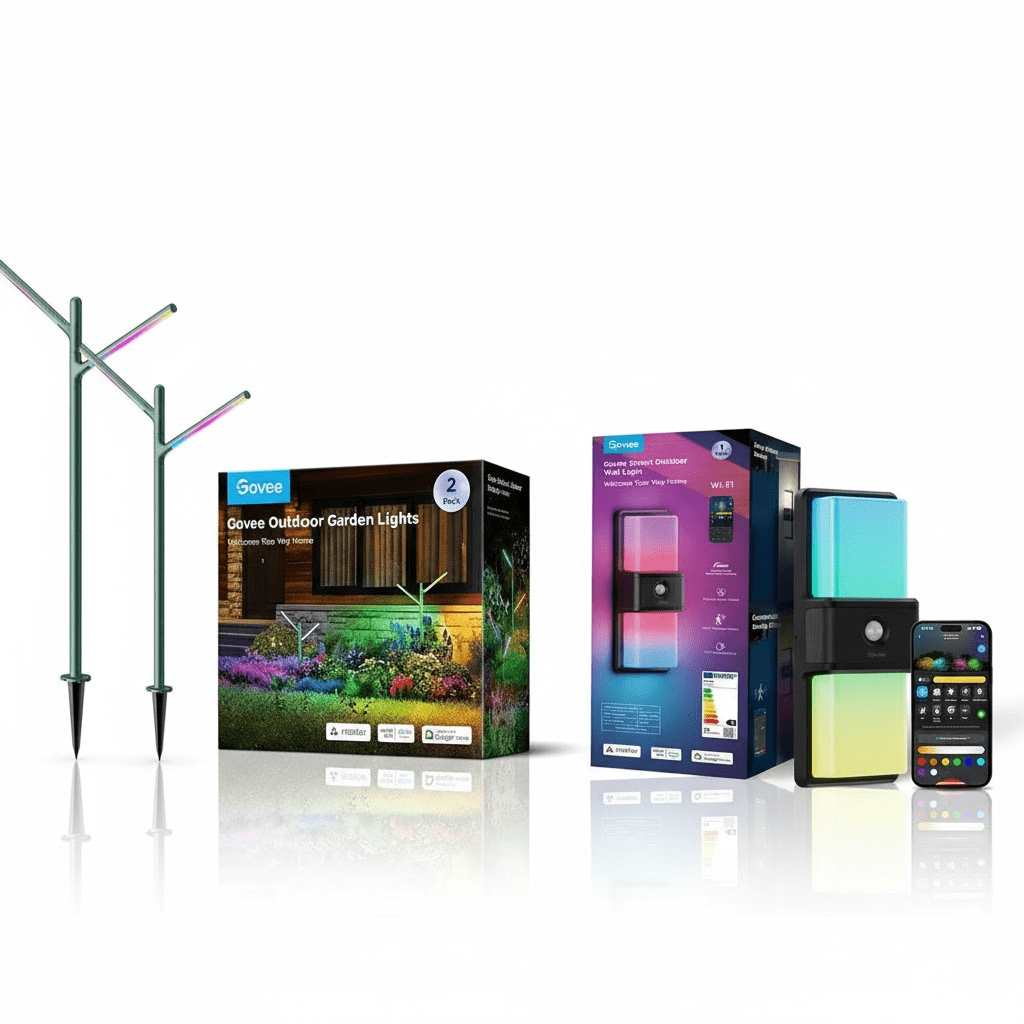 Govee Smart Outdoor Lighting Bundle – Garden Lights & Wall Light - TeqClub.com