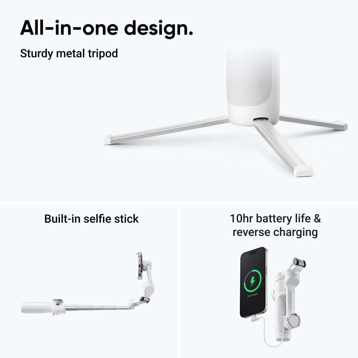 Insta360 Flow （Stone Gray） Insta360 Flow 2 Pro AI Tracker Bundle (Stone Gray)