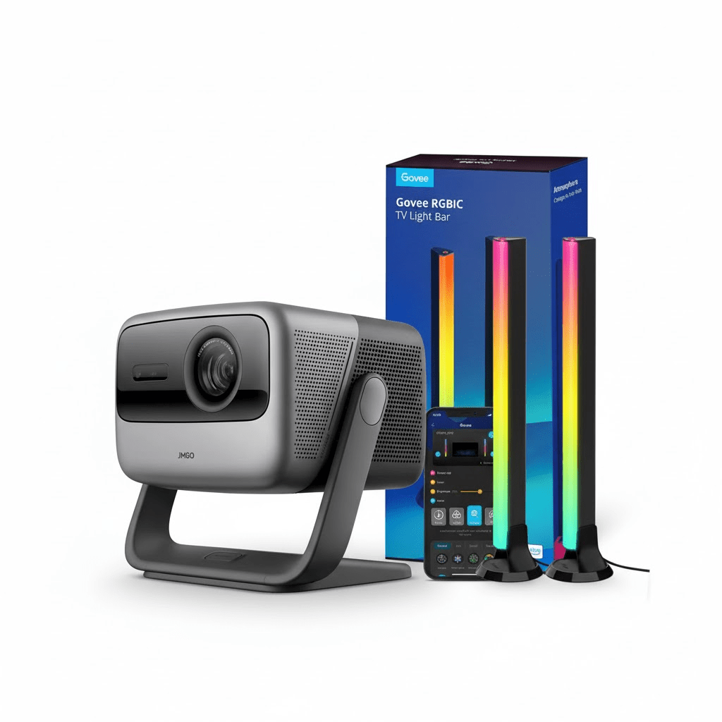 JMGO Home Cinema Bundle - N1S Infinity 4K + Govee RGBIC Light Bars - TeqClub.com