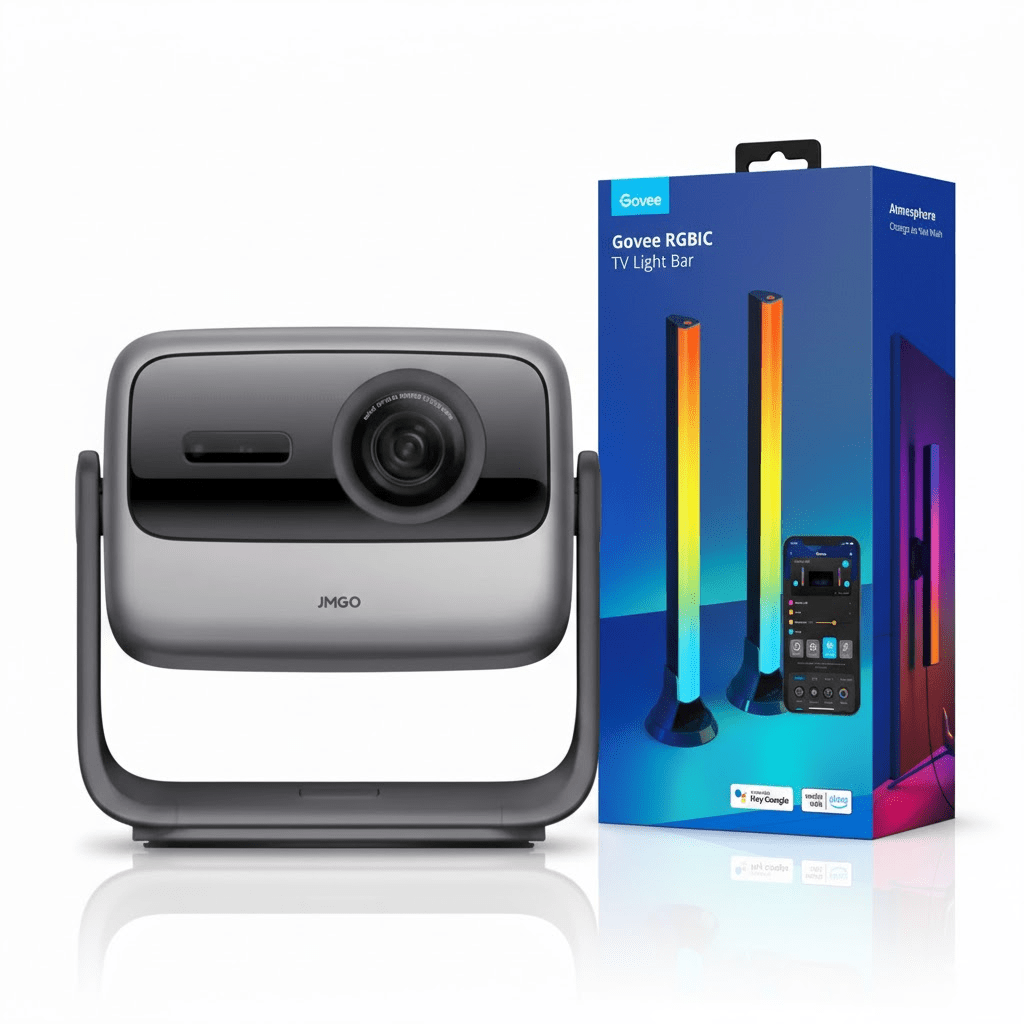 JMGO Home Cinema Bundle - N1S Ultimate 4K + Govee RGBIC Light Bars - TeqClub.com