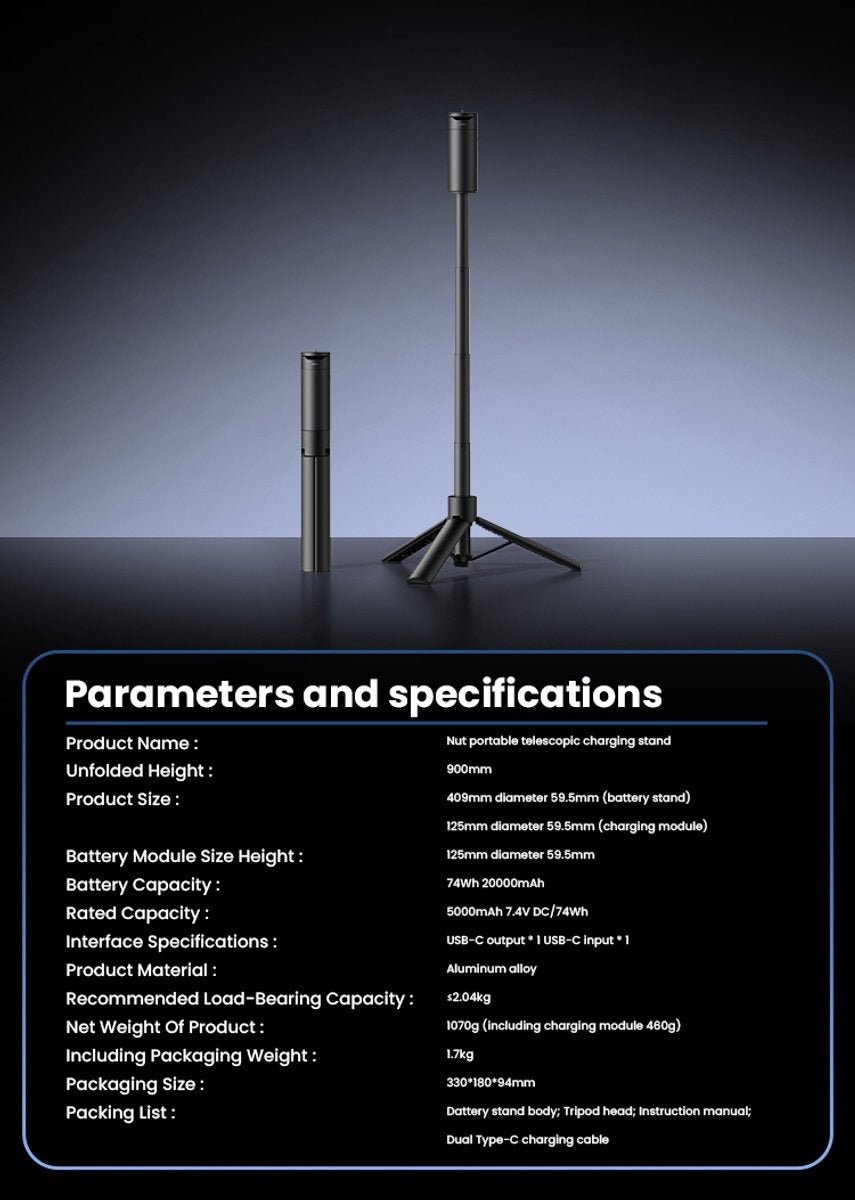 JMGO Portable Power Bank Tripod - TeqClub.com