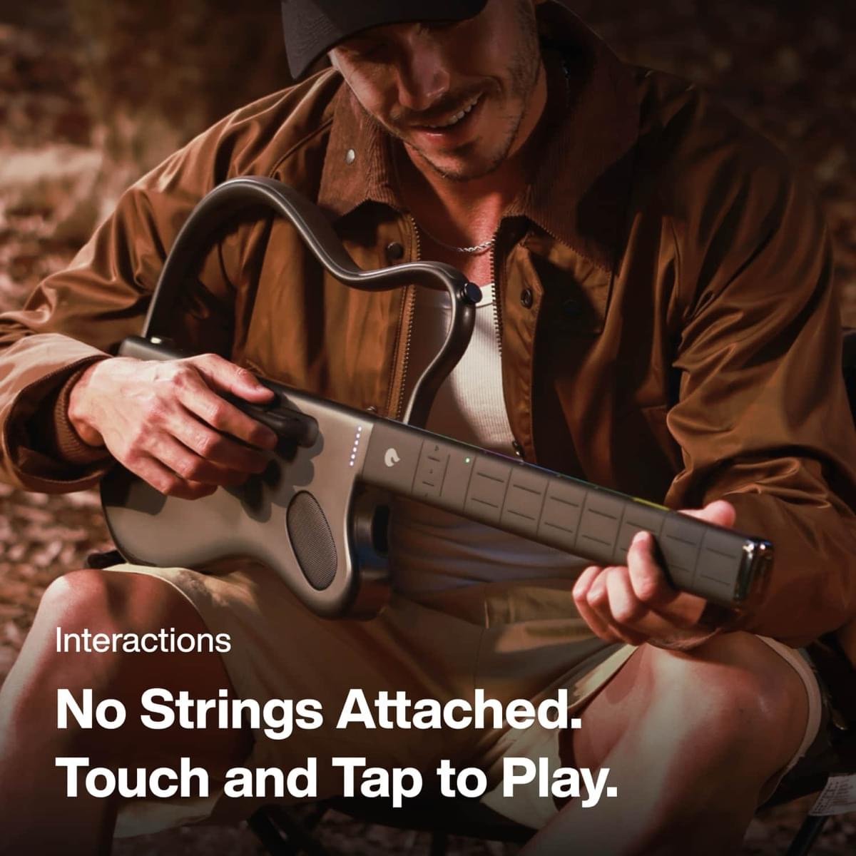 LAVA GENIE - Smart Stringless Guitar - White - TeqClub.com