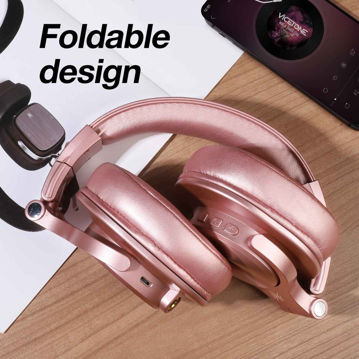 OneOdio Bluetooth Fusion A70 Rose Gold Headphones