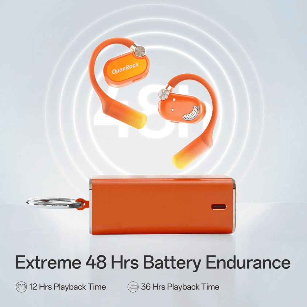 OpenRock X Orange - Open - Ear Air - Conduction Sport Earbuds - TeqClub.com