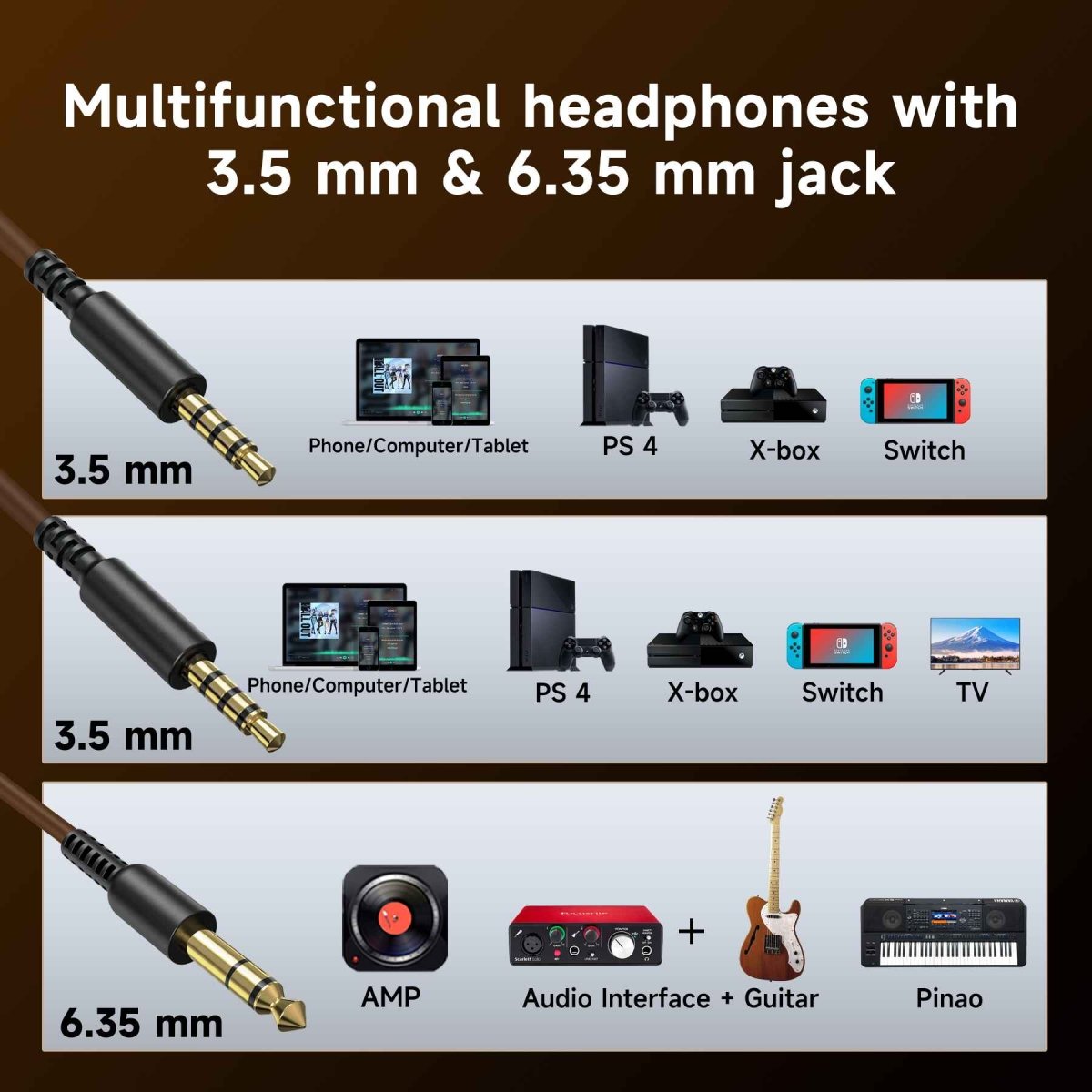 Outlet - OneOdio Wired Pro 40 Silver - brown Headphones - TeqClub.com