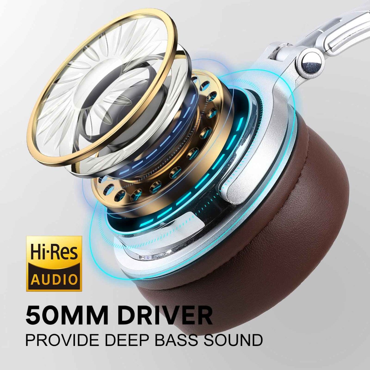 Outlet - OneOdio Wired Pro 40 Silver - brown Headphones - TeqClub.com