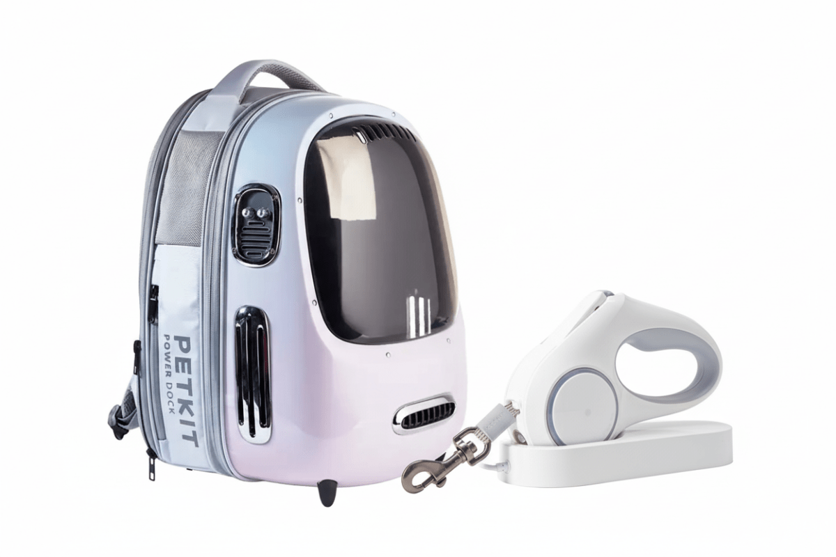 PETKIT - Breezy2 Smart Cat Carrier Pink & Petkit Go Shine Dog leash bundle - TeqClub.com
