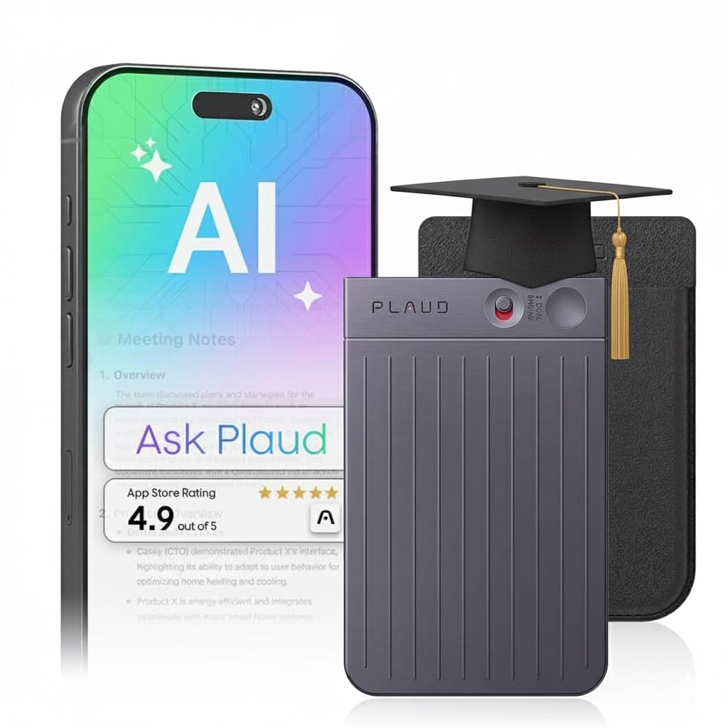 PLAUD NOTE Academic Edition - AI Voice Memo for Students and Researchers - TeqClub.com