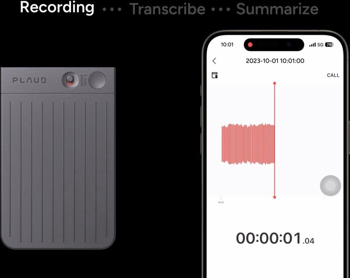PLAUD NOTE Power Bundel - LLM Empowered AI Voice Recorder - AI Memorecorder - TeqClub.com