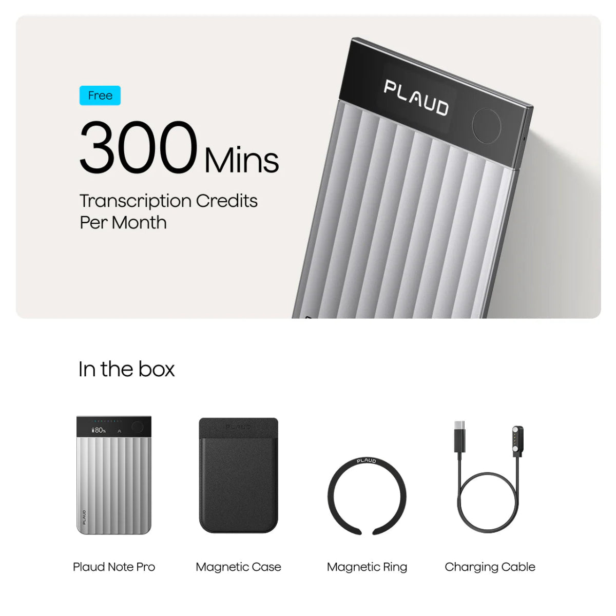 PLAUD NOTE Pro Black Power Bundel - LLM Empowered AI Voice Recorder - AI Memorecorder - TeqClub.com