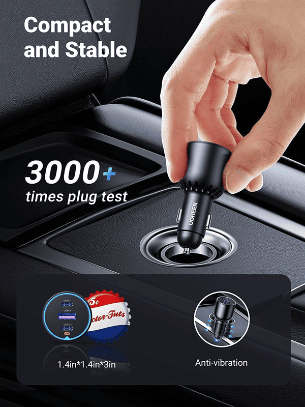 UGREEN 130W 3 - Port Fast Car Charger - TeqClub.com