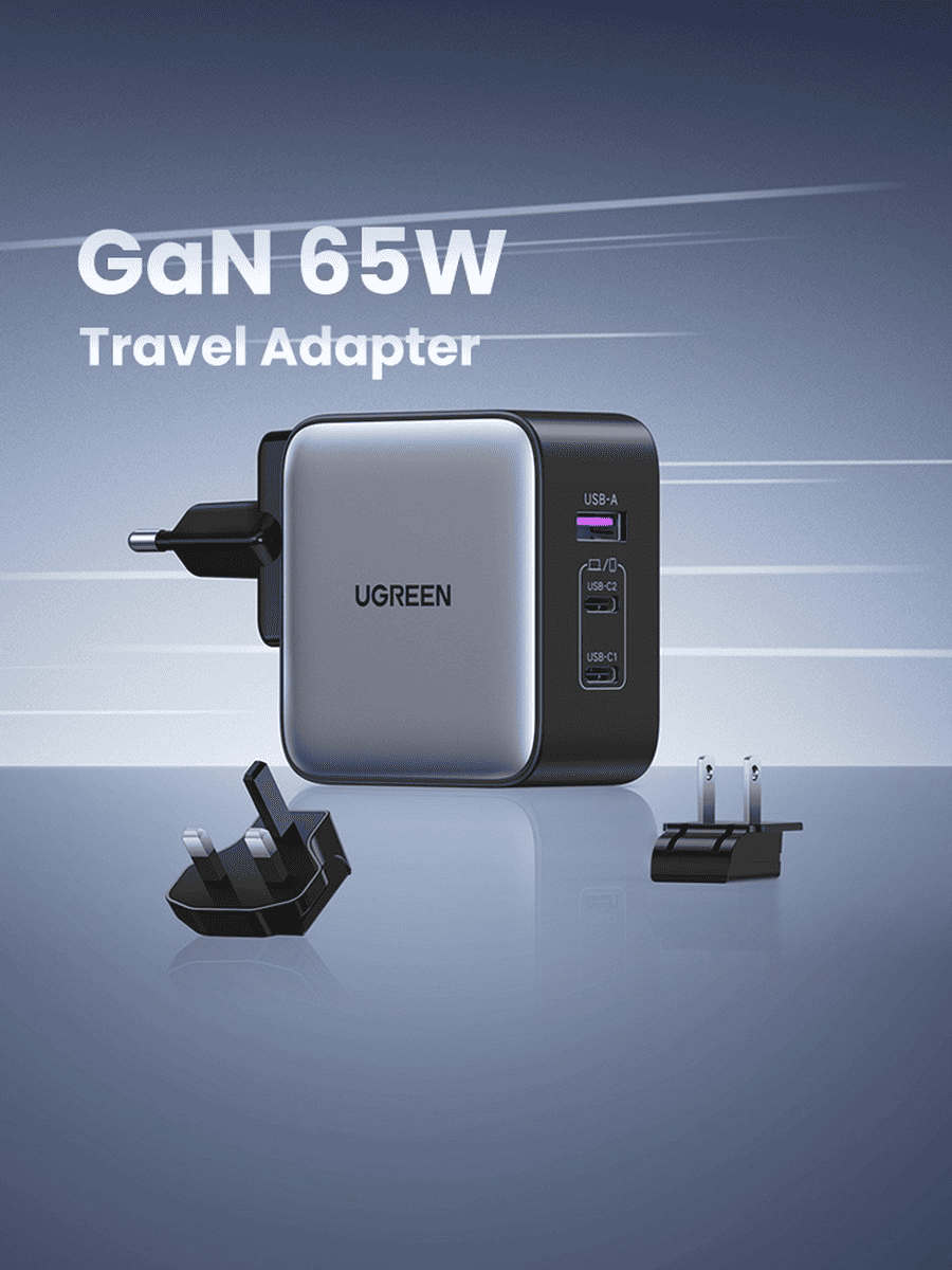 UGREEN GaN 65W Fast Charger (3 - Port) - TeqClub.com