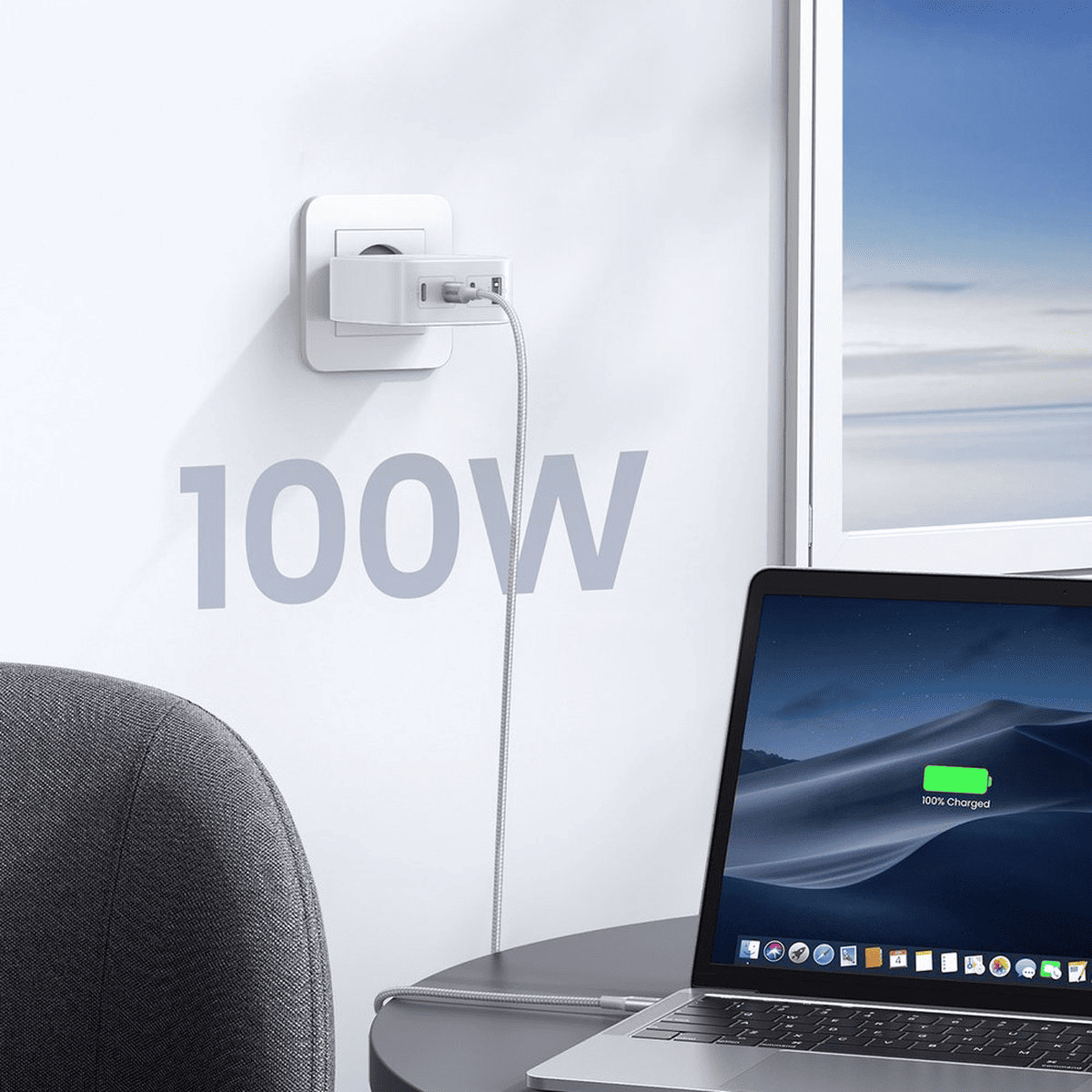 UGREEN Nexode 100W 4 - Port PD GaN Fast Charger EU (White) - TeqClub.com